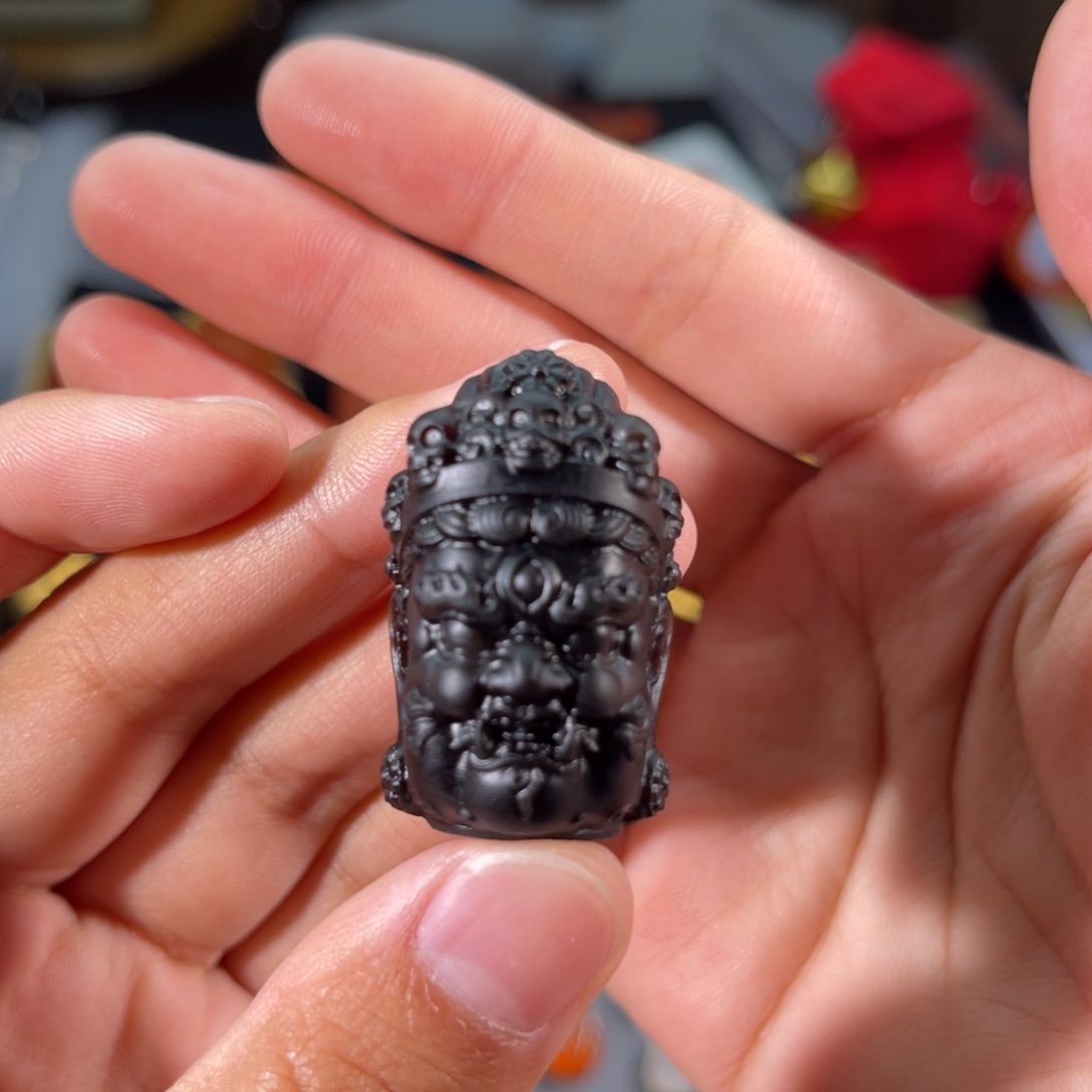 玛瑙/玉髓昭通料黑冰大黑天34.3*21.8未镶嵌