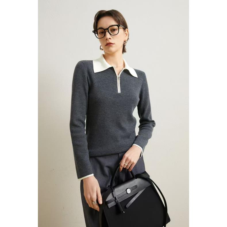 25s春季新款休闲半拉链POLO领套头针织衫（24LW7025）【643】