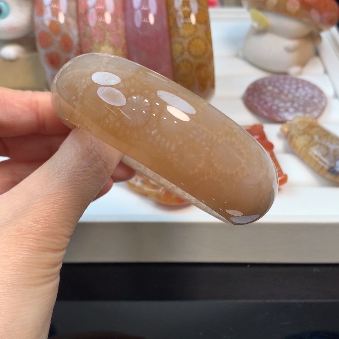 硅化珊瑚（珊瑚玉）手镯未镶嵌59口