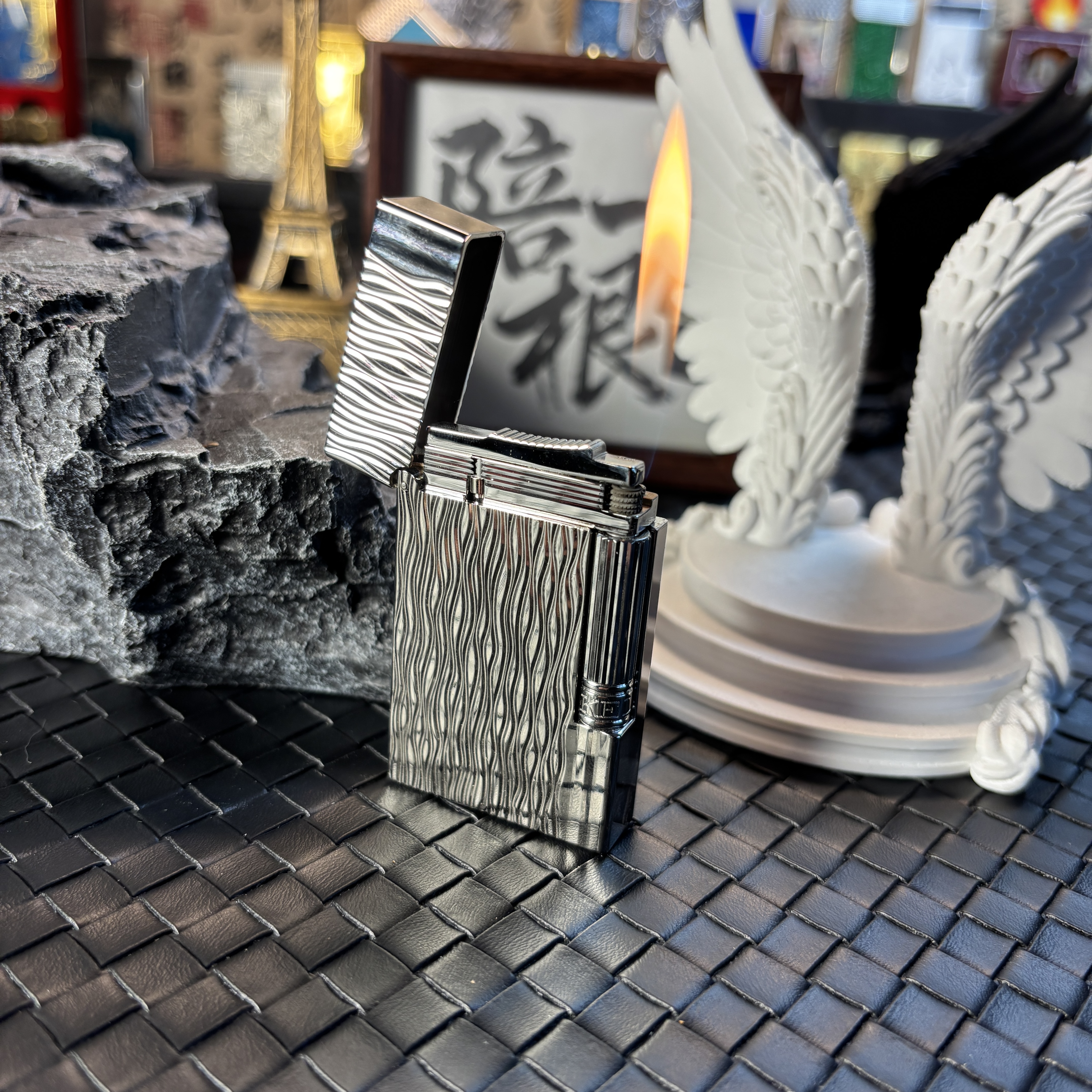 【盖茨比水波纹】克雷斯盖茨比水波纹侧滑纯铜朗声打火机男时尚礼物