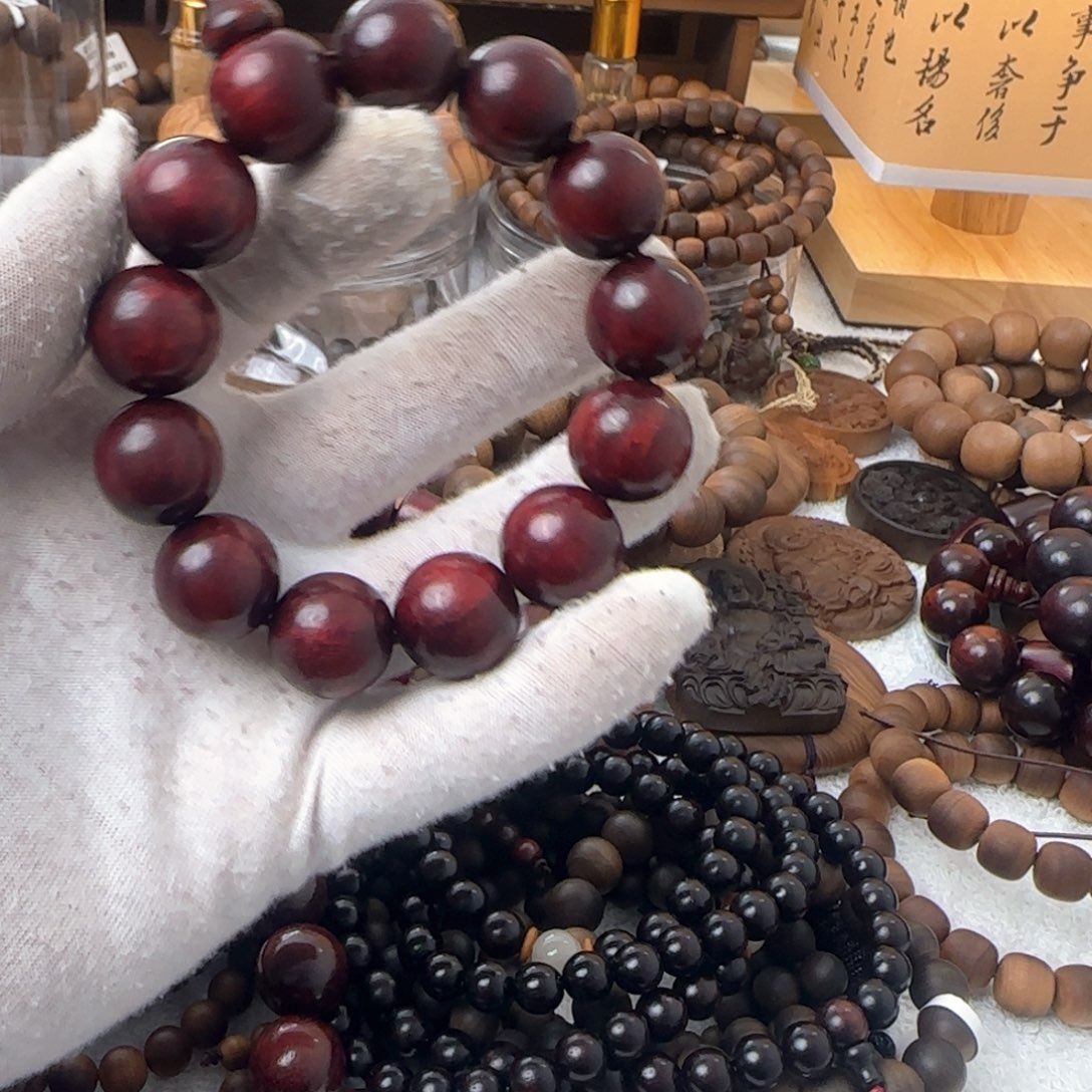檀香紫檀（小叶紫檀）1.8规格13颗印尼紫檀单圈手链