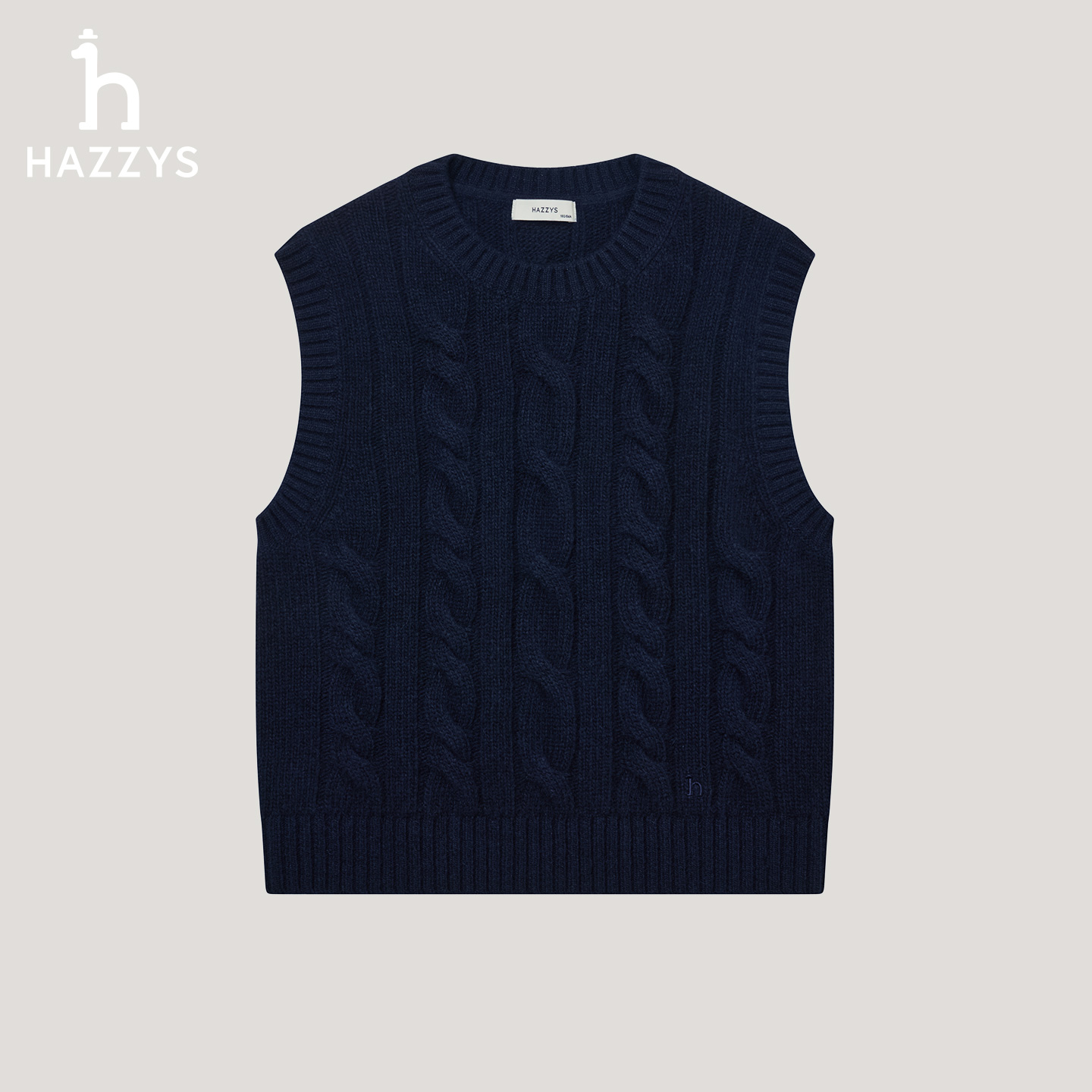 【商场同款】HAZZYS哈吉斯秋冬季羊毛背心马甲女士无袖针织衫毛衣