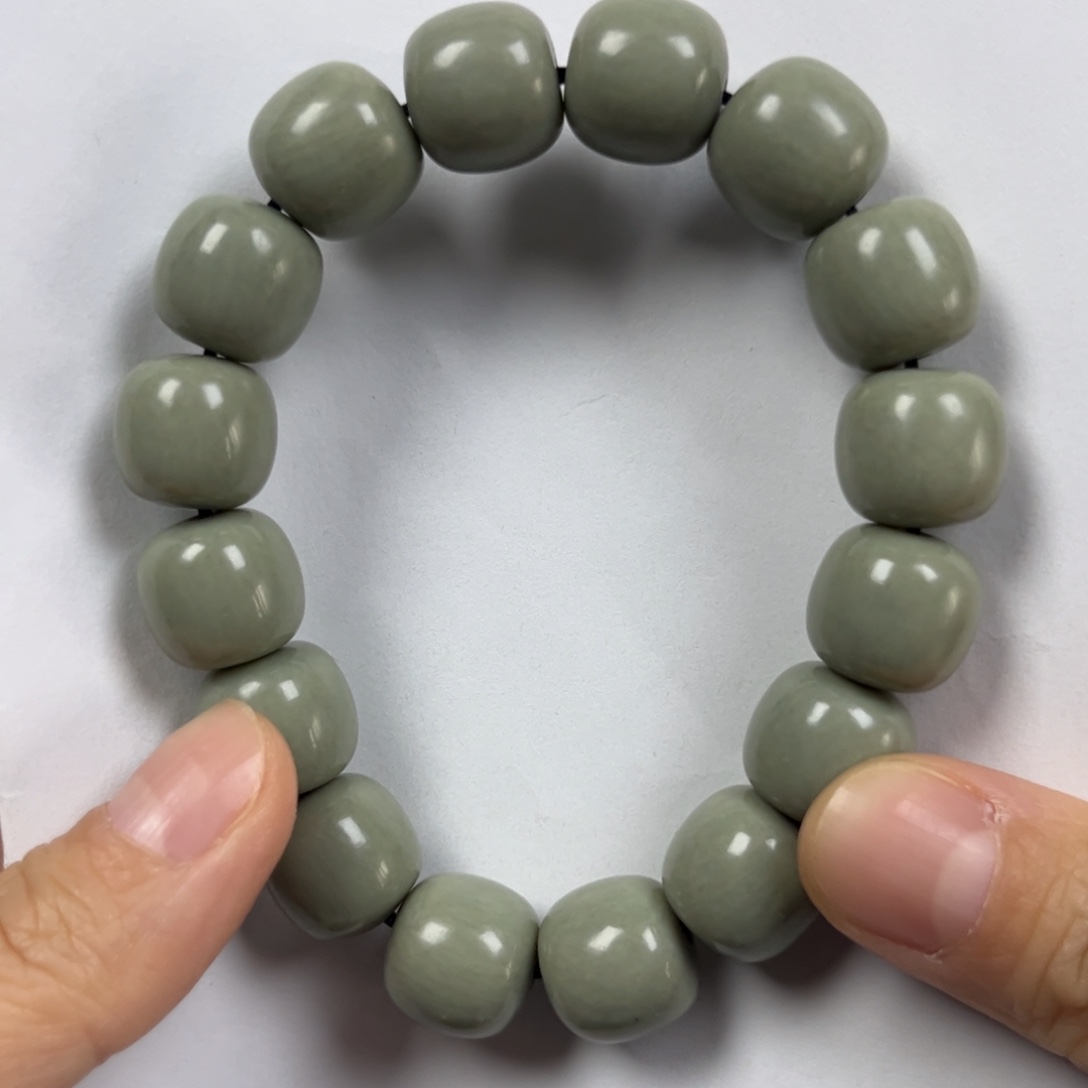 和田玉手链未镶嵌奔***弟卡14老形珠