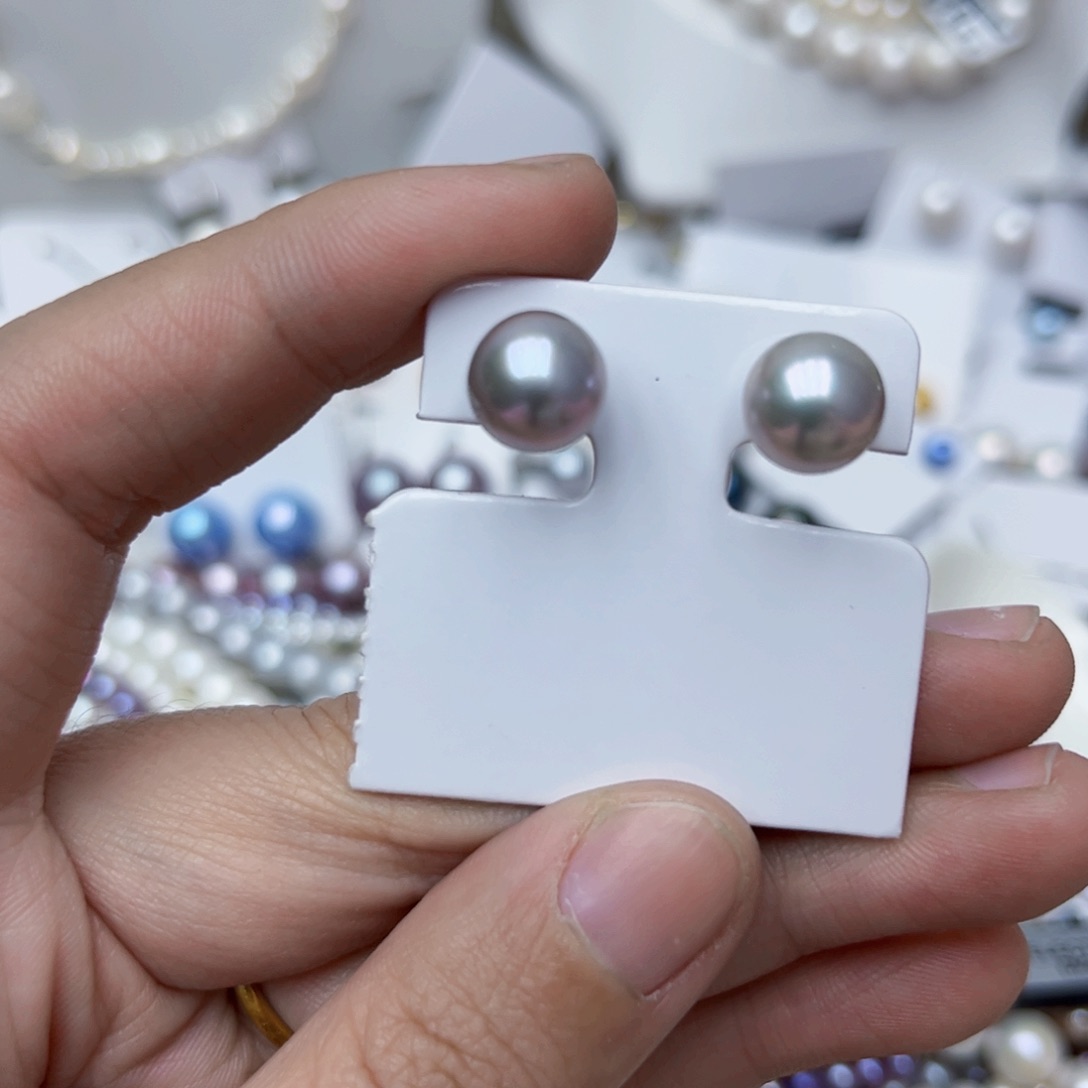 淡水珍珠耳饰银S925镶嵌