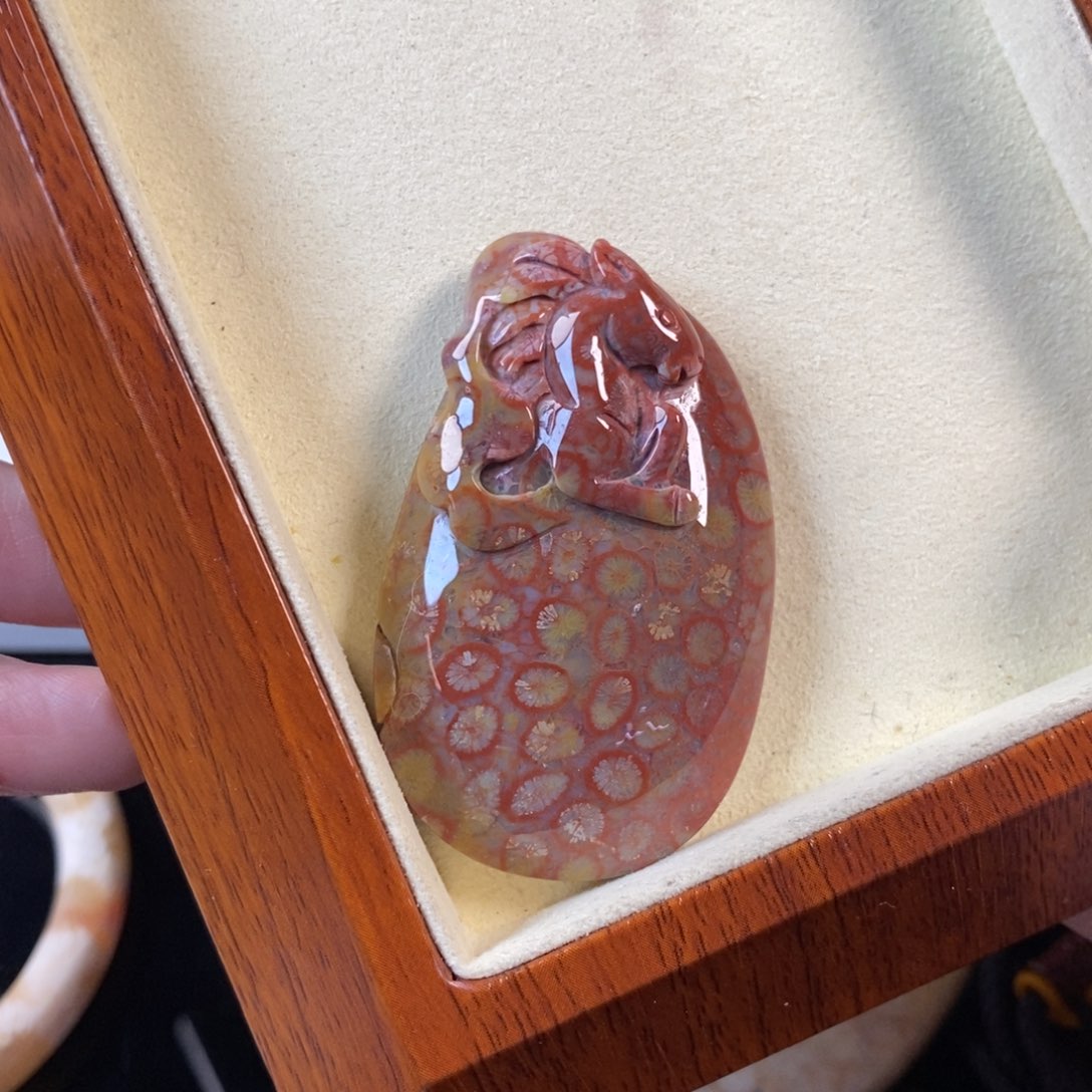 硅化珊瑚（珊瑚玉）未镶嵌颈饰66