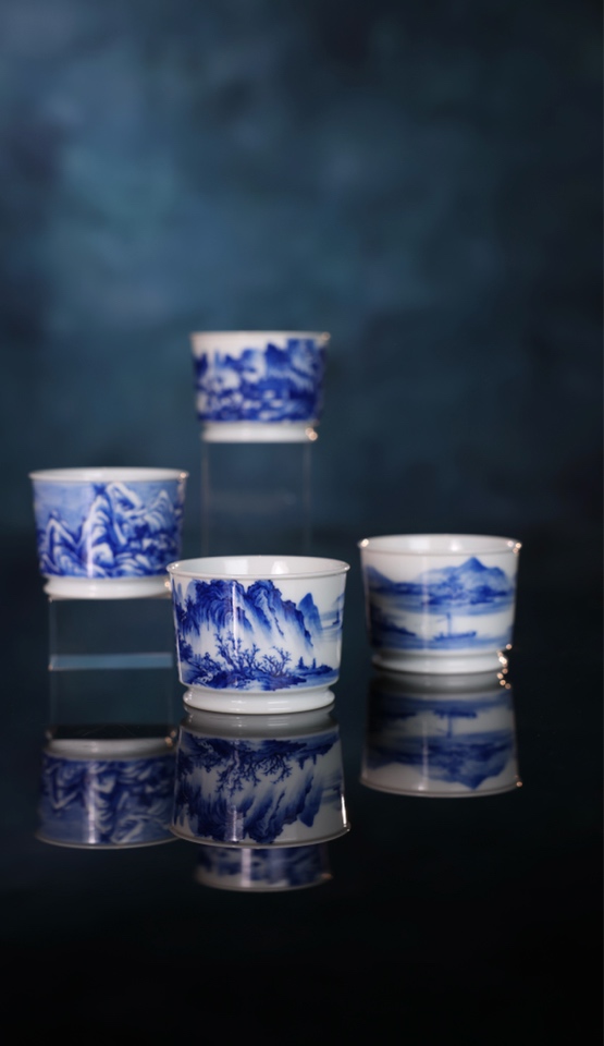 寻山晓隐秋景图容天杯陶瓷茶杯