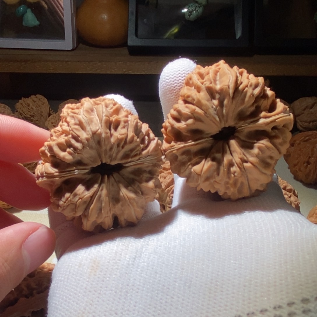 文玩核桃把件白**头43闷墩