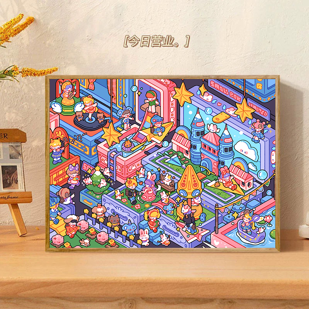 【九月上新】插画高品质DIY数字油画解压填色丙烯手工装饰画