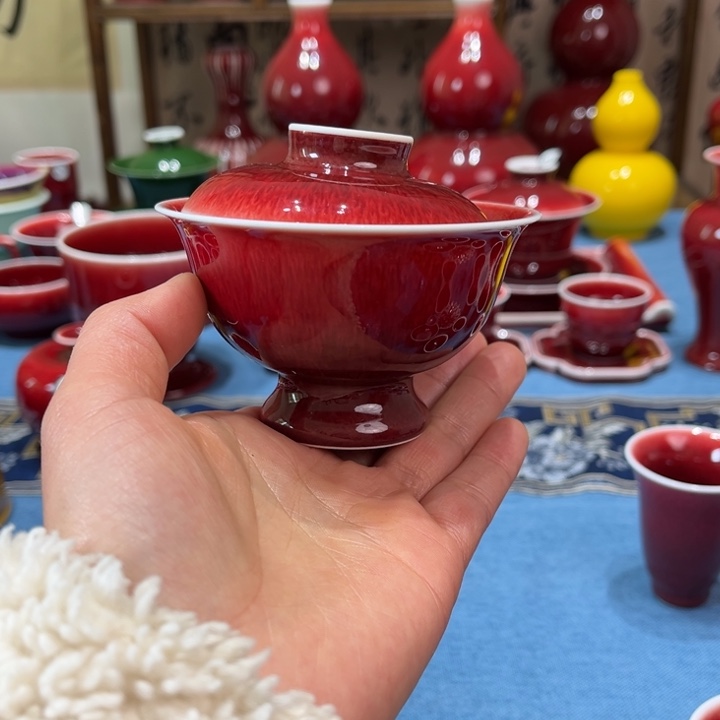 景德镇陶瓷高足盖碗福利