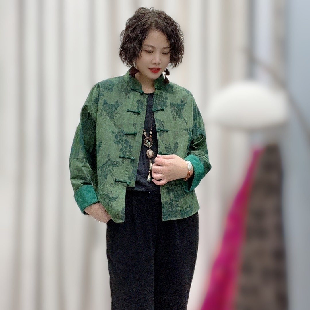 【恋蚕精选】100桑蚕丝香云纱双面双穿新中式国风上衣2408