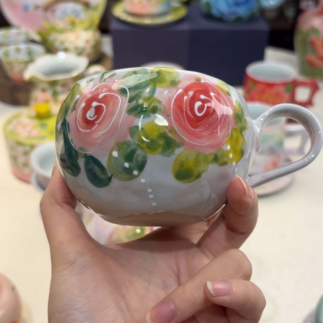 景德镇手绘高温釉下彩陶瓷茶具