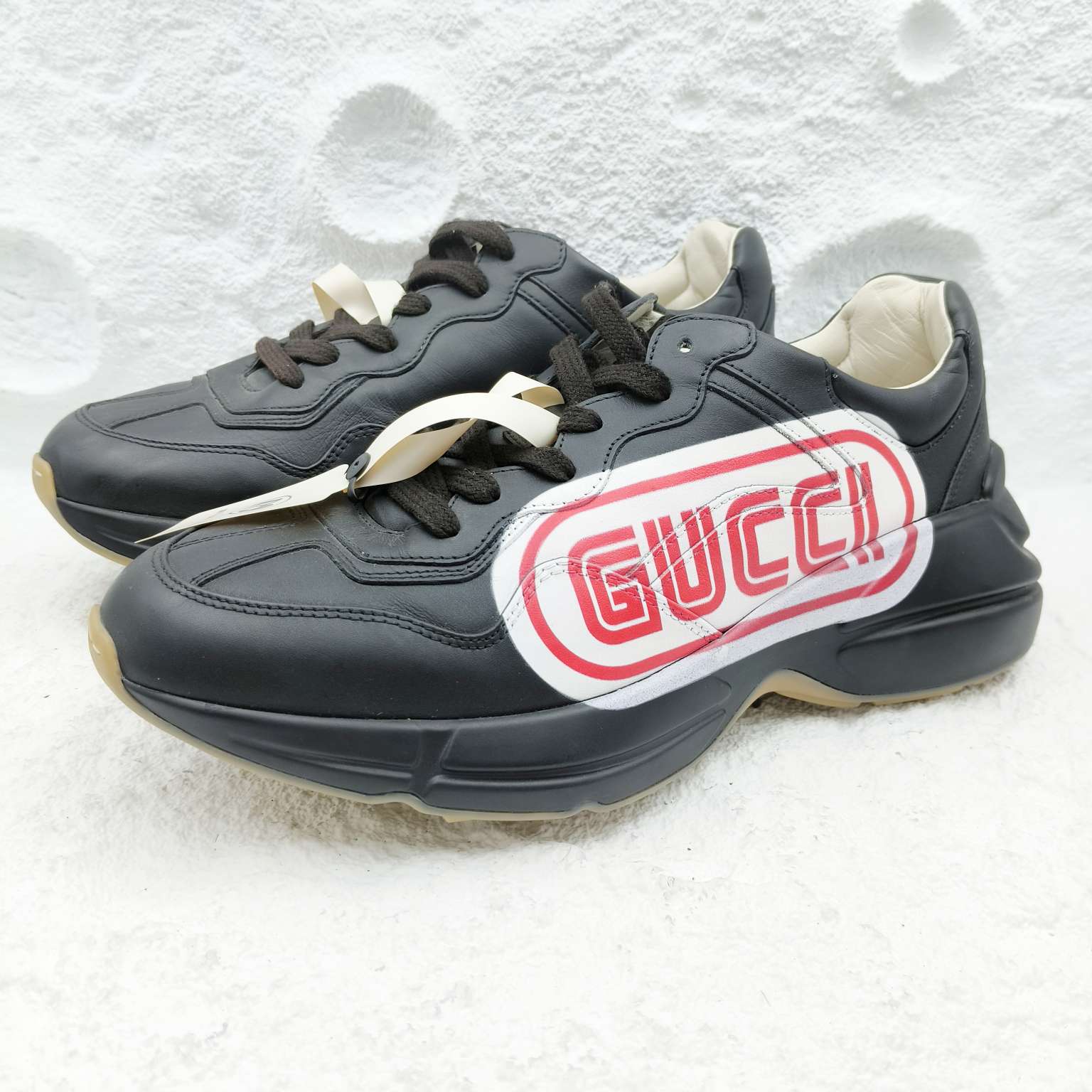 全新未使用 GUCCI/古驰 古驰/Gucci/7码/41码/logo印花黑色老爹鞋