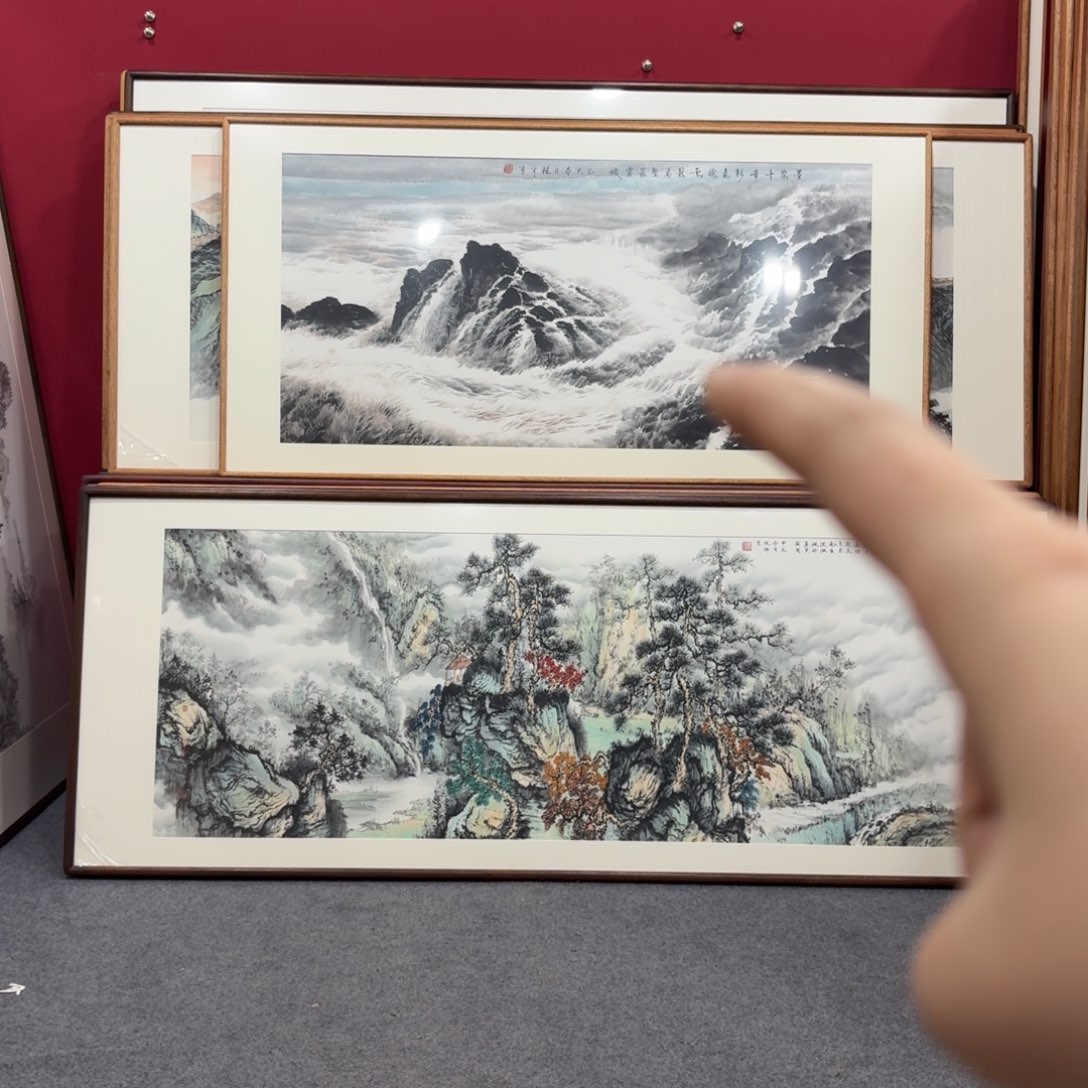 国画带框绘画160/80尺寸