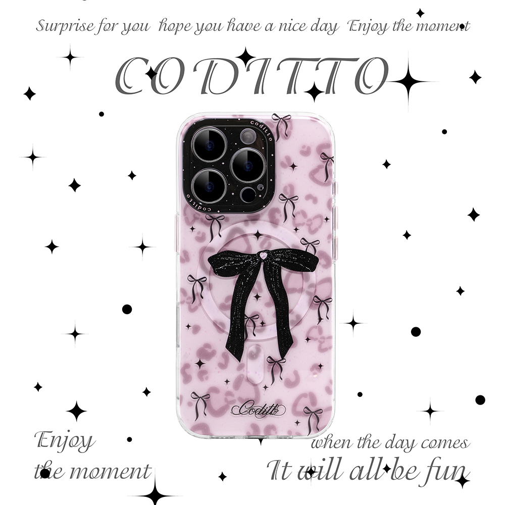 coditto粉色豹纹双层磁吸适用苹果17 16 15promax手机壳小众少女