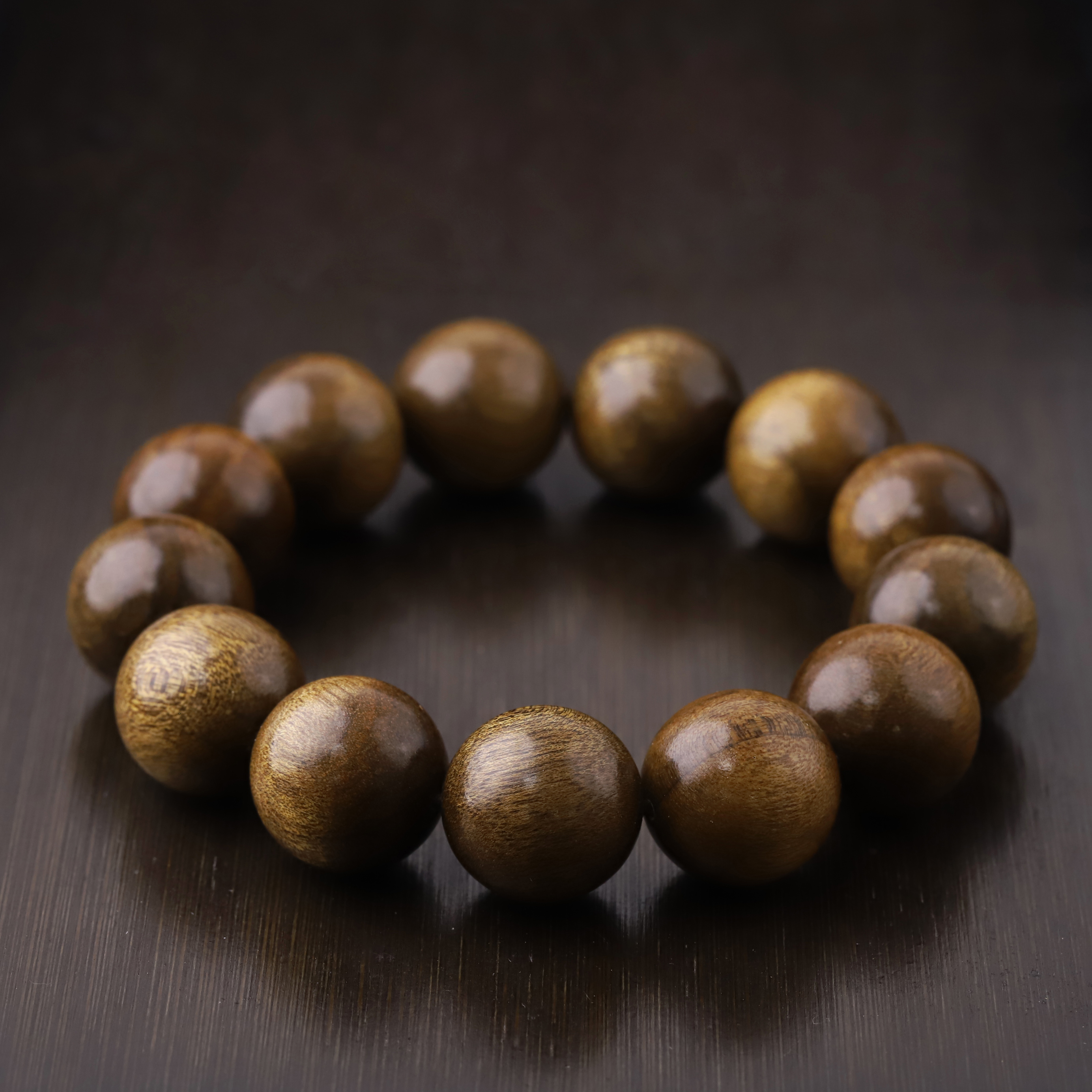 S6096 金丝楠木圆珠手串文玩木串（深）
