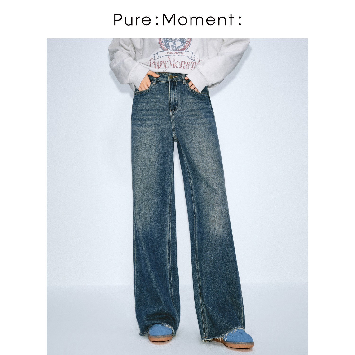 小麦檬Pure:Moment:四季衣橱好穿潮流牛仔裤时尚牛仔裤4FB153141X