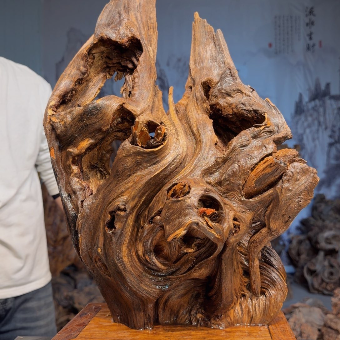 花***学木三丰琥珀木 天然摆件22