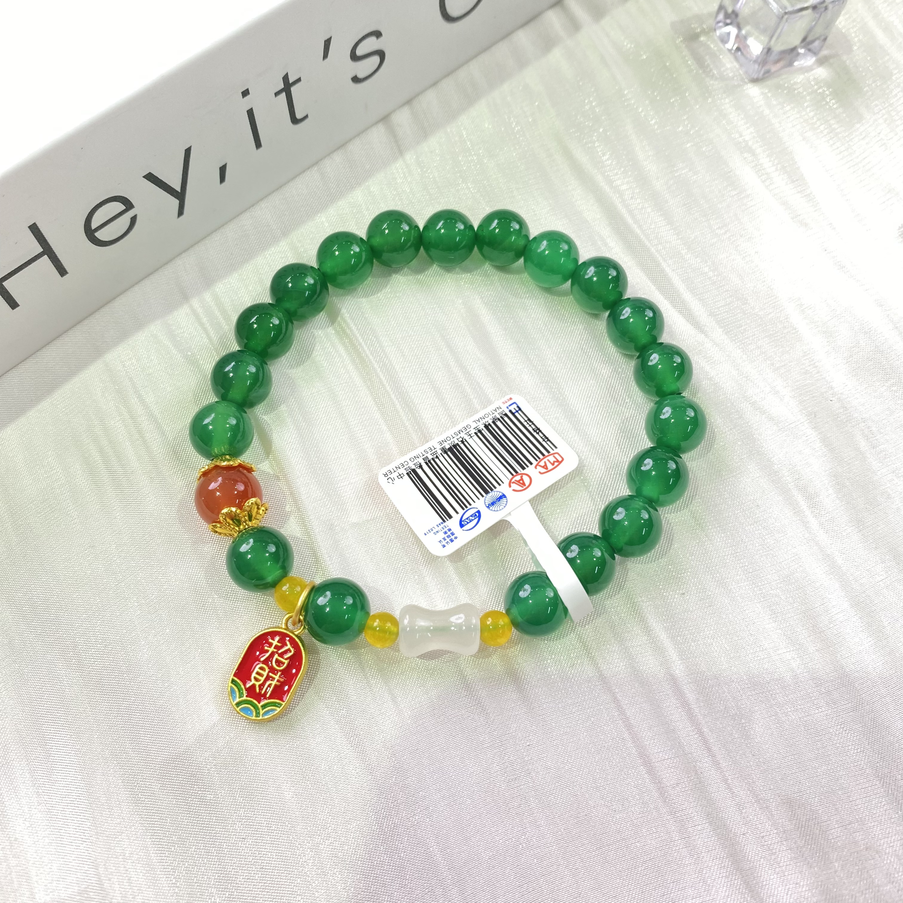 绿色玛瑙卡8手链圆珠单圈多圈素圈设计定制多样性发其一YD1020