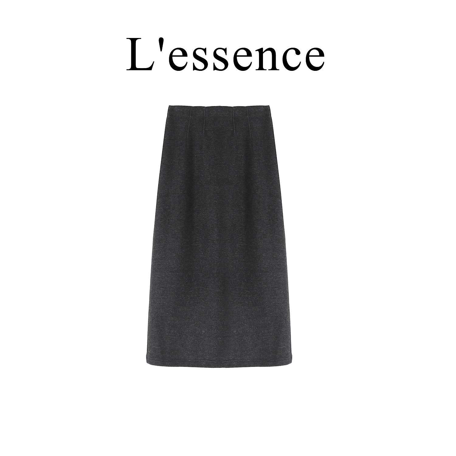 【L'essence】重工显瘦 松紧腰后开叉高腰半裙YGSC09