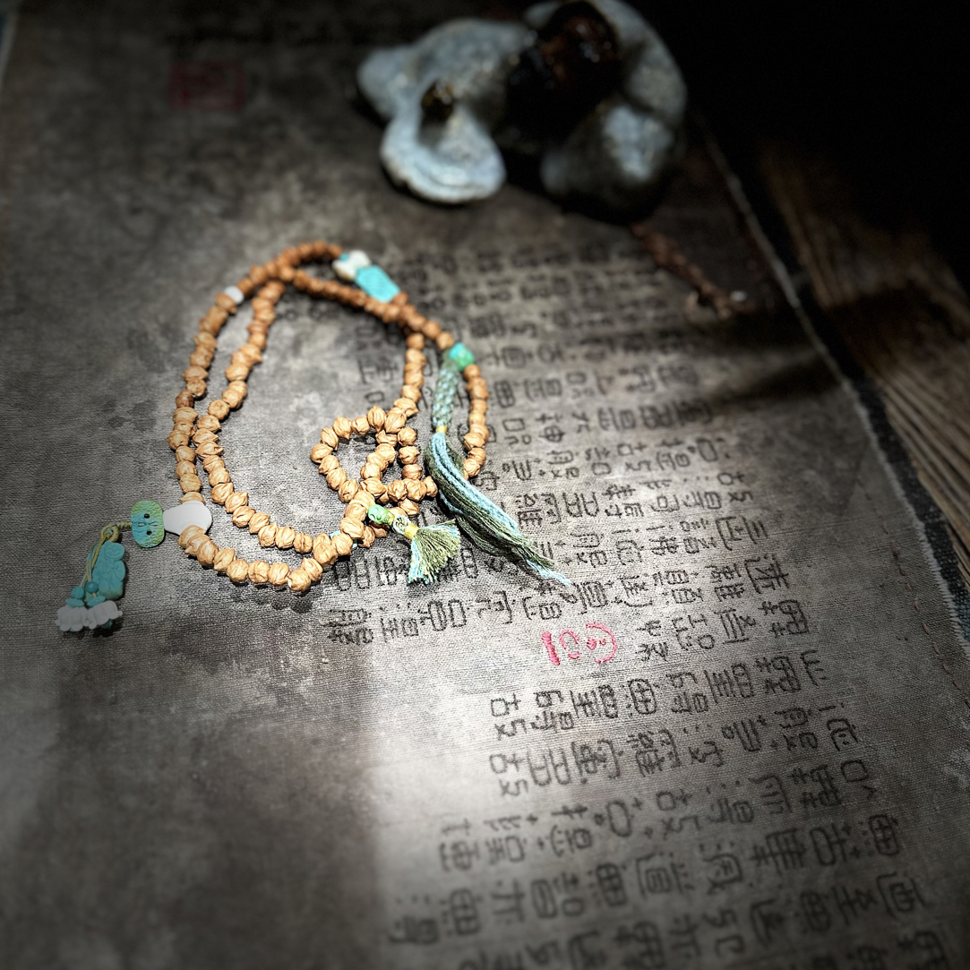 原创孤品手缝心经茶席复古纯手工中式禅意