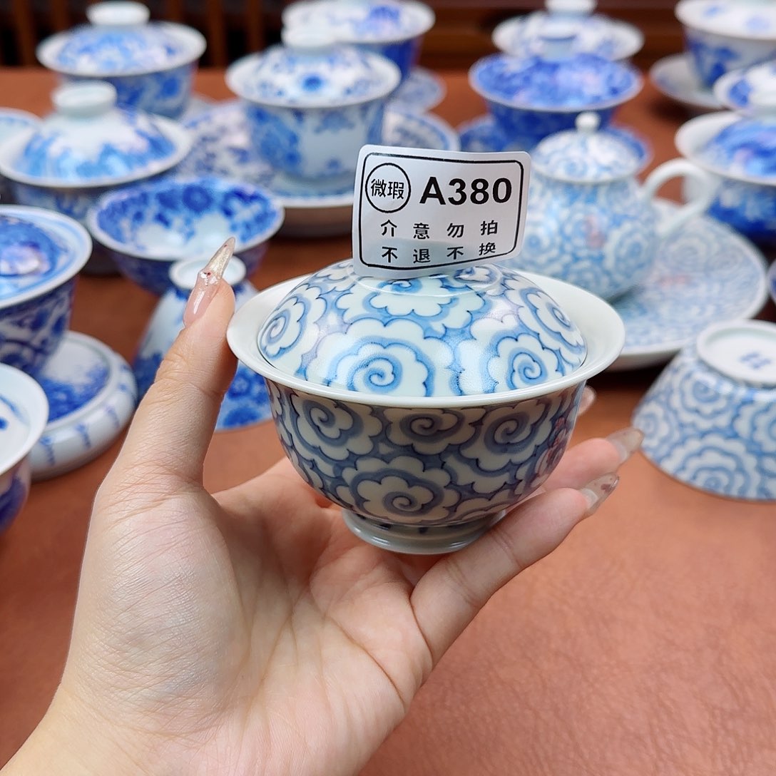 景德镇陶瓷手绘盖碗