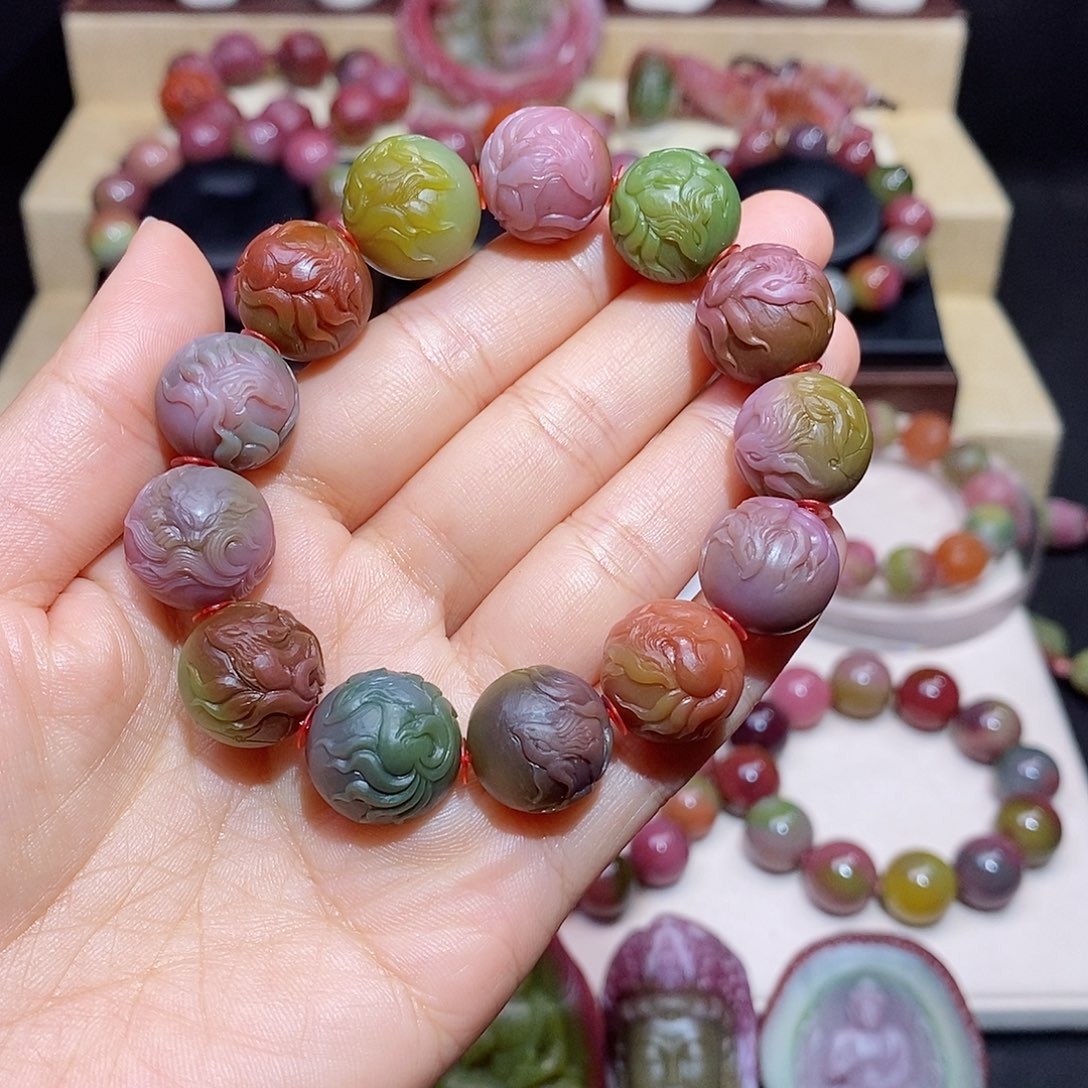 小***3玛瑙/玉髓未镶嵌盐源玛瑙大师工凤九手串