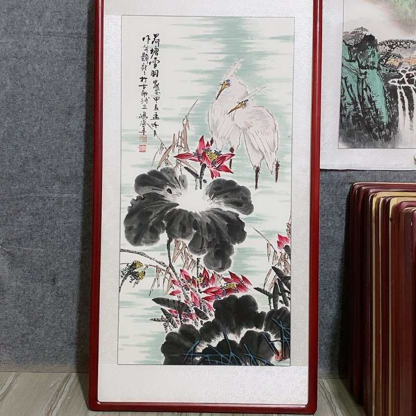 【闪购商品】国画书画作品带框125×65厘米