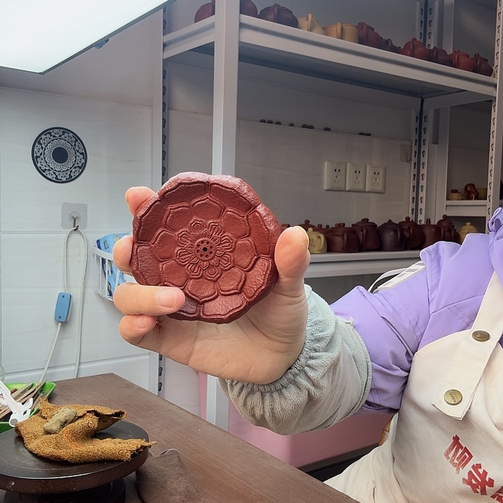 朱泥茶案可以插香的杯垫