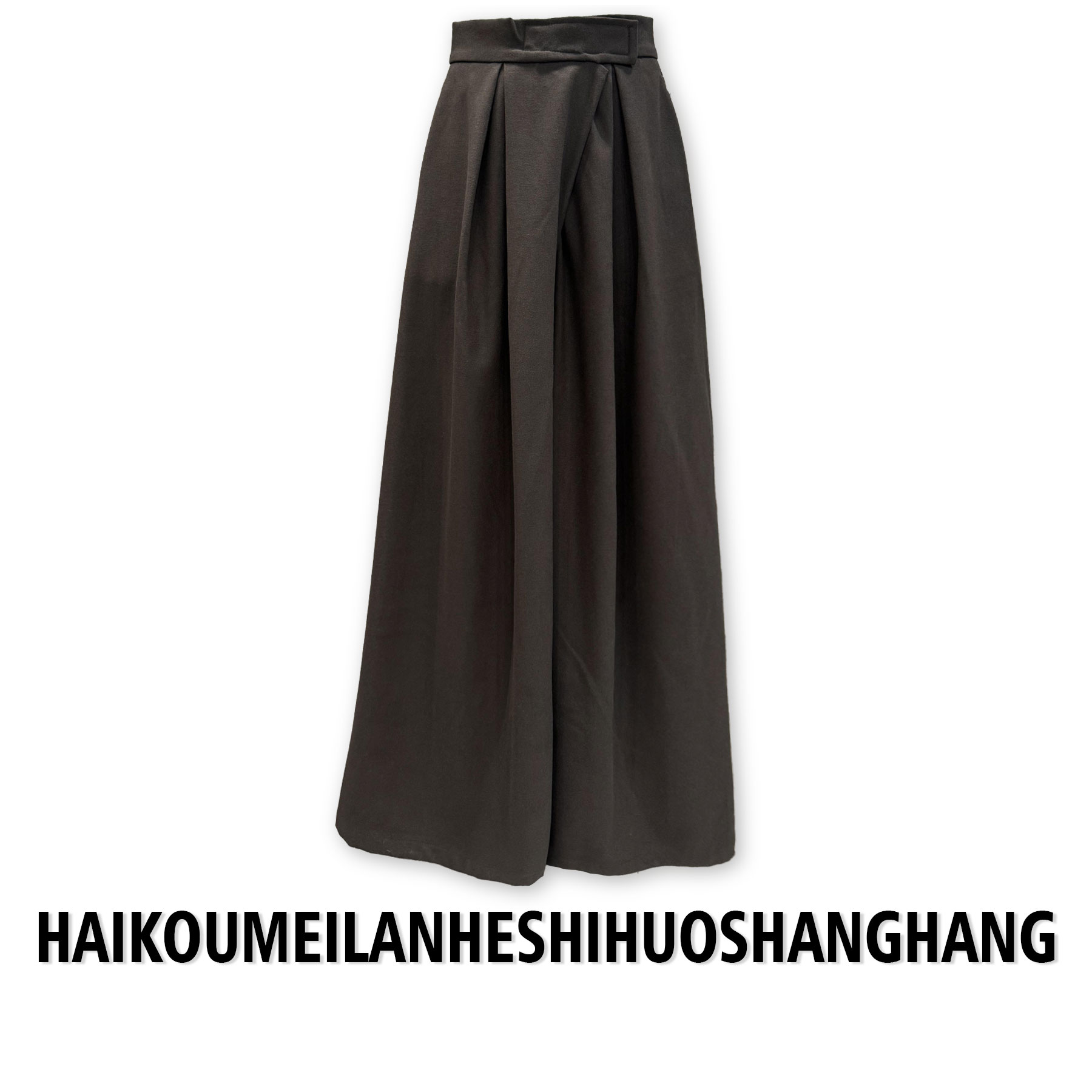 【ZZ严选】16537-2秋冬季呢绒厚款魔术贴阔腿裤女休闲大裤腿长裤子