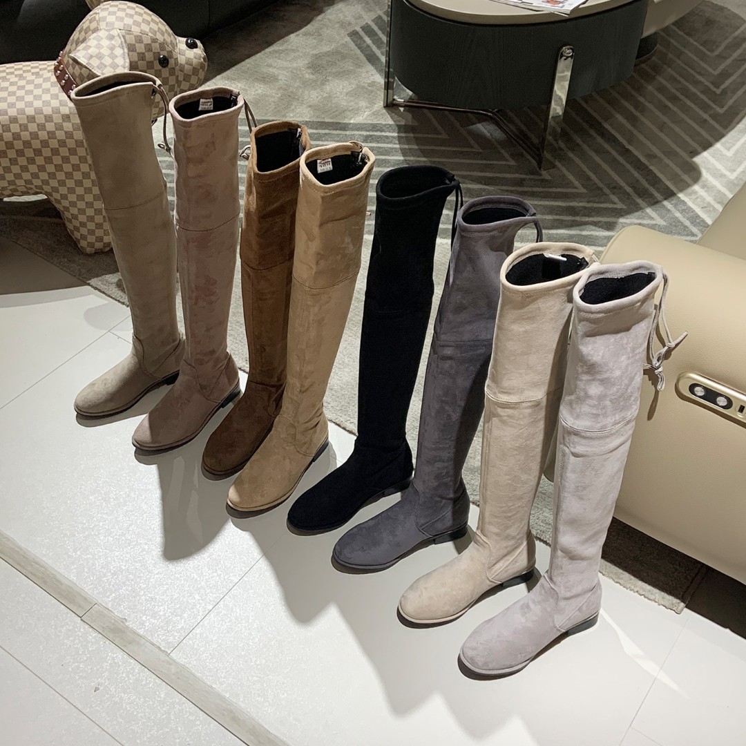 【Oops专属】搭配斗篷毛呢羊绒大衣皮草的长靴长筒靴过膝靴弹力靴sw