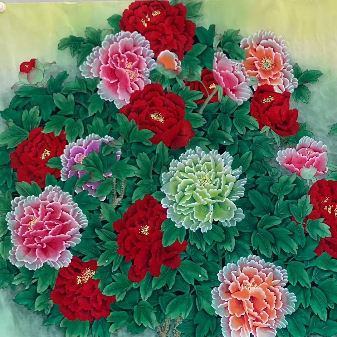精品 工笔 大六尺 花开富贵 手绘国画