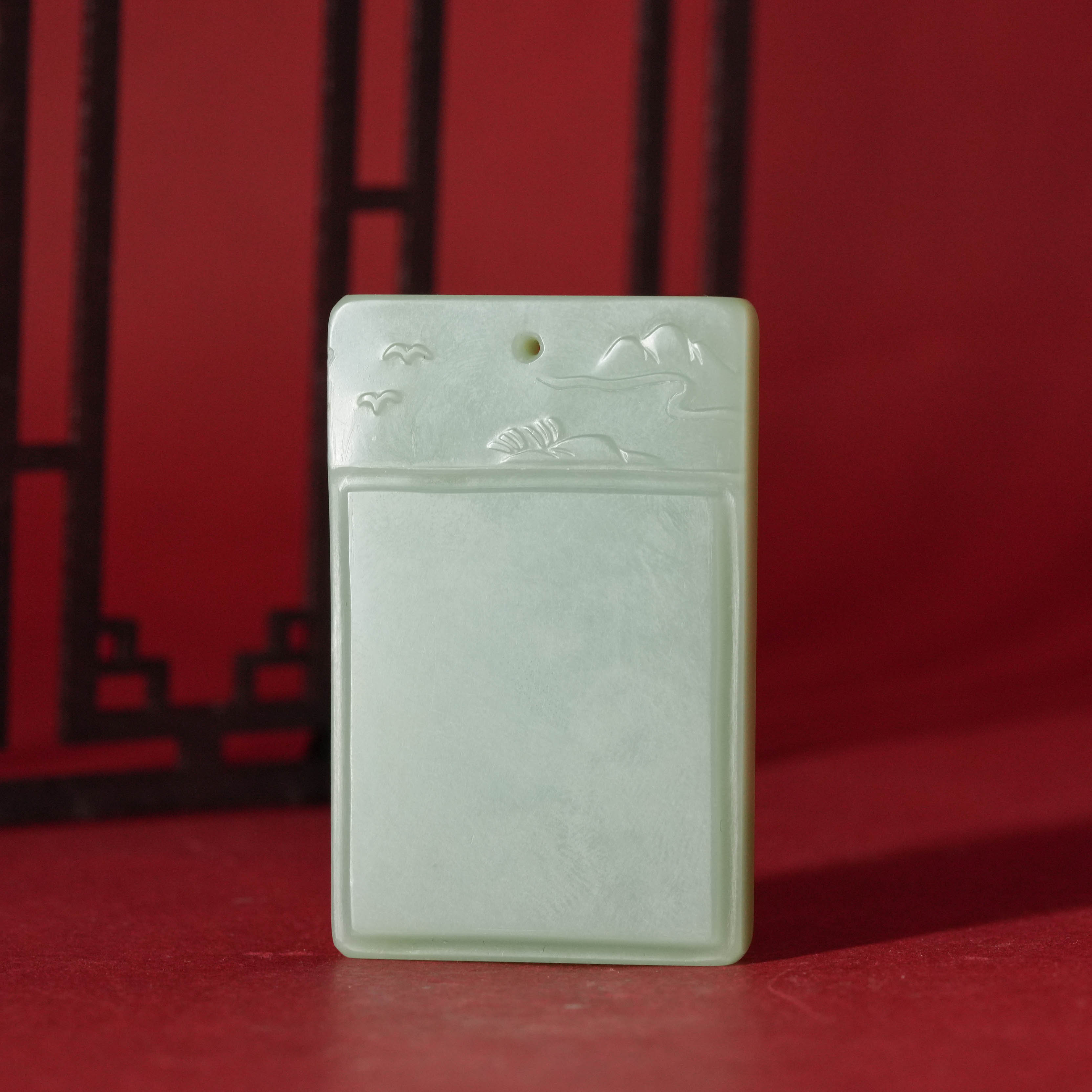 保嘉严选 XL5339 "知音“珍藏级和田玉臻品粉青无事牌