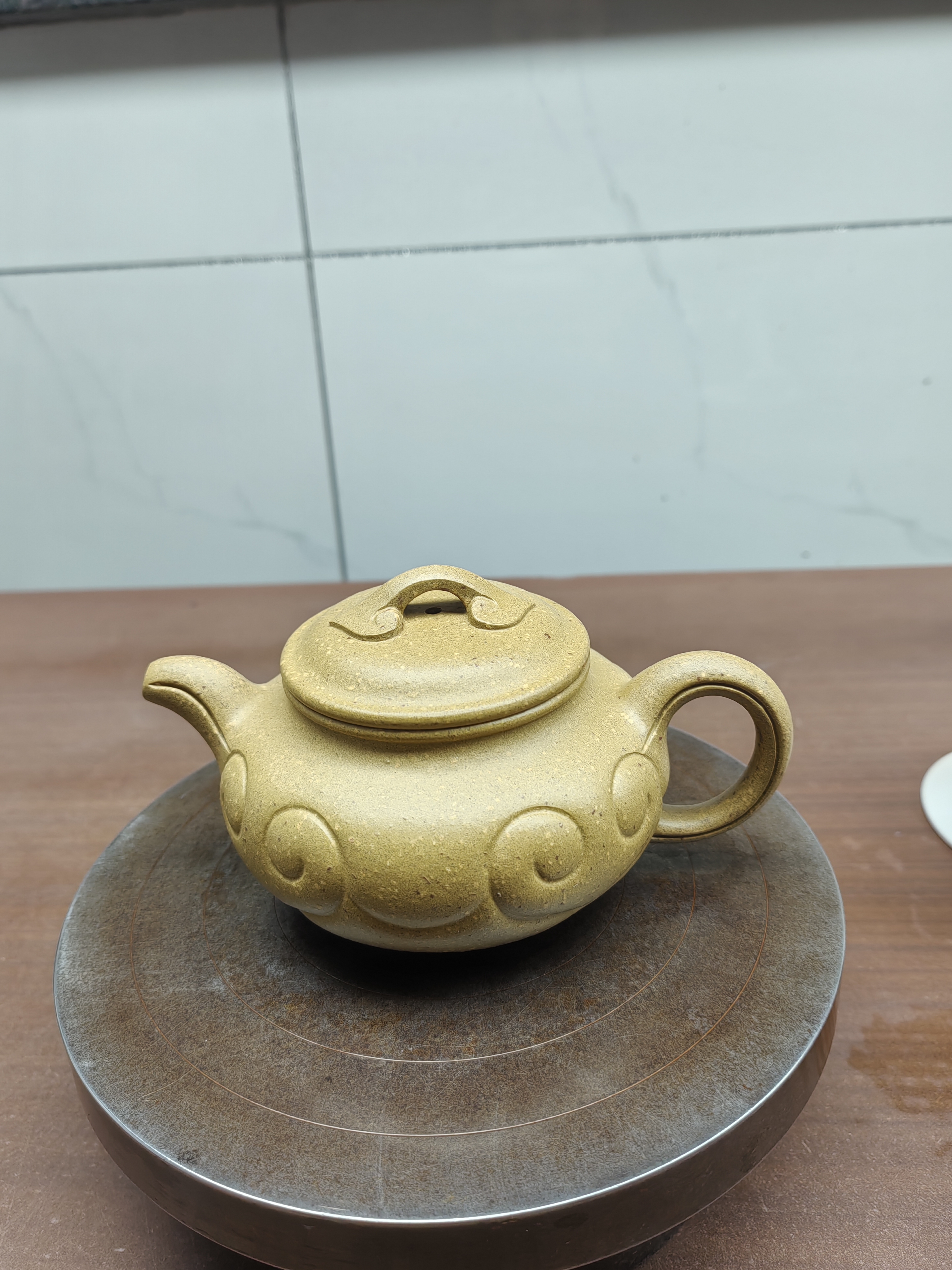 仿古如意壶，原矿黄金段24目260cc左右精工半手助理工艺美术师制作