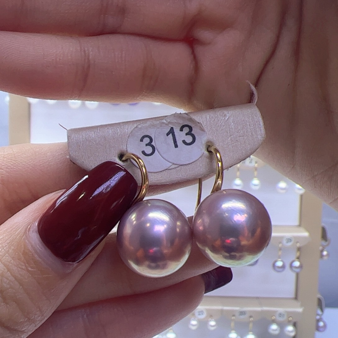 淡水珍珠耳饰18K金镶嵌