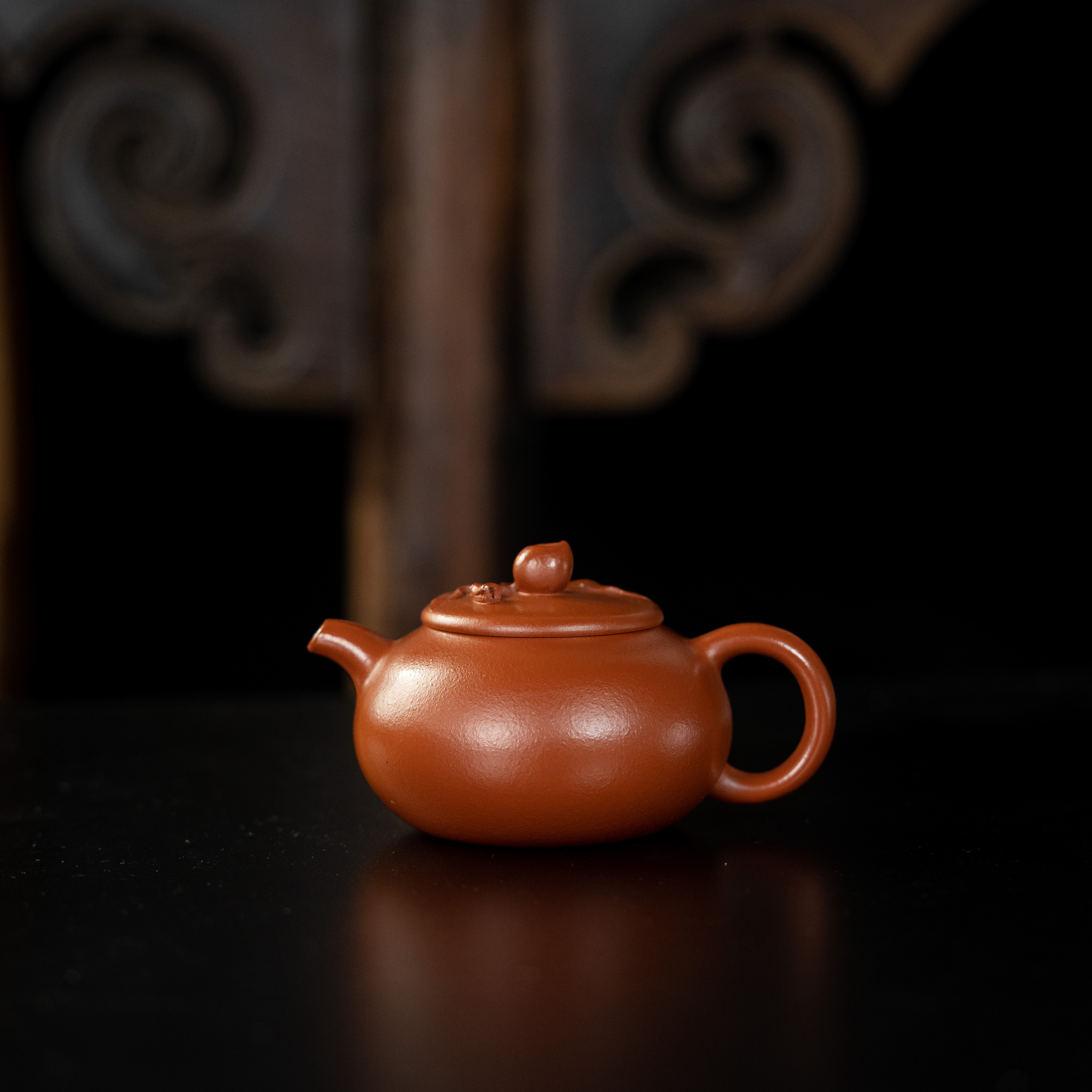 涛器|寿桃 郑双双制 朱泥 130cc 宜兴紫砂壶