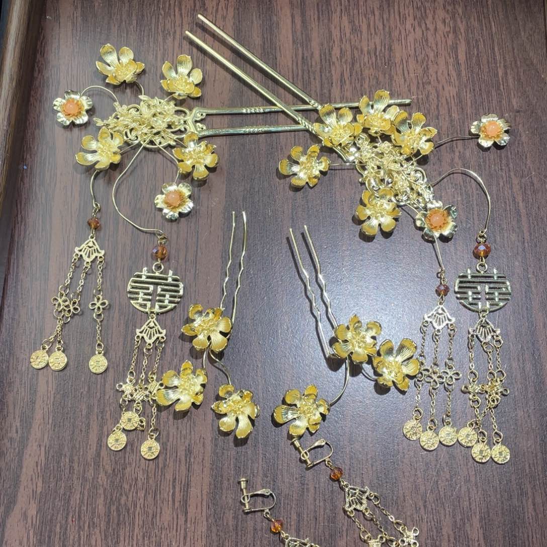 混合材质新娘头饰