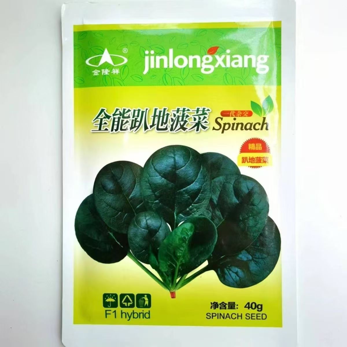 金隆祥全能趴地菠菜40g耐热耐寒抗霜霉病生长旺盛颜色黑亮产量高