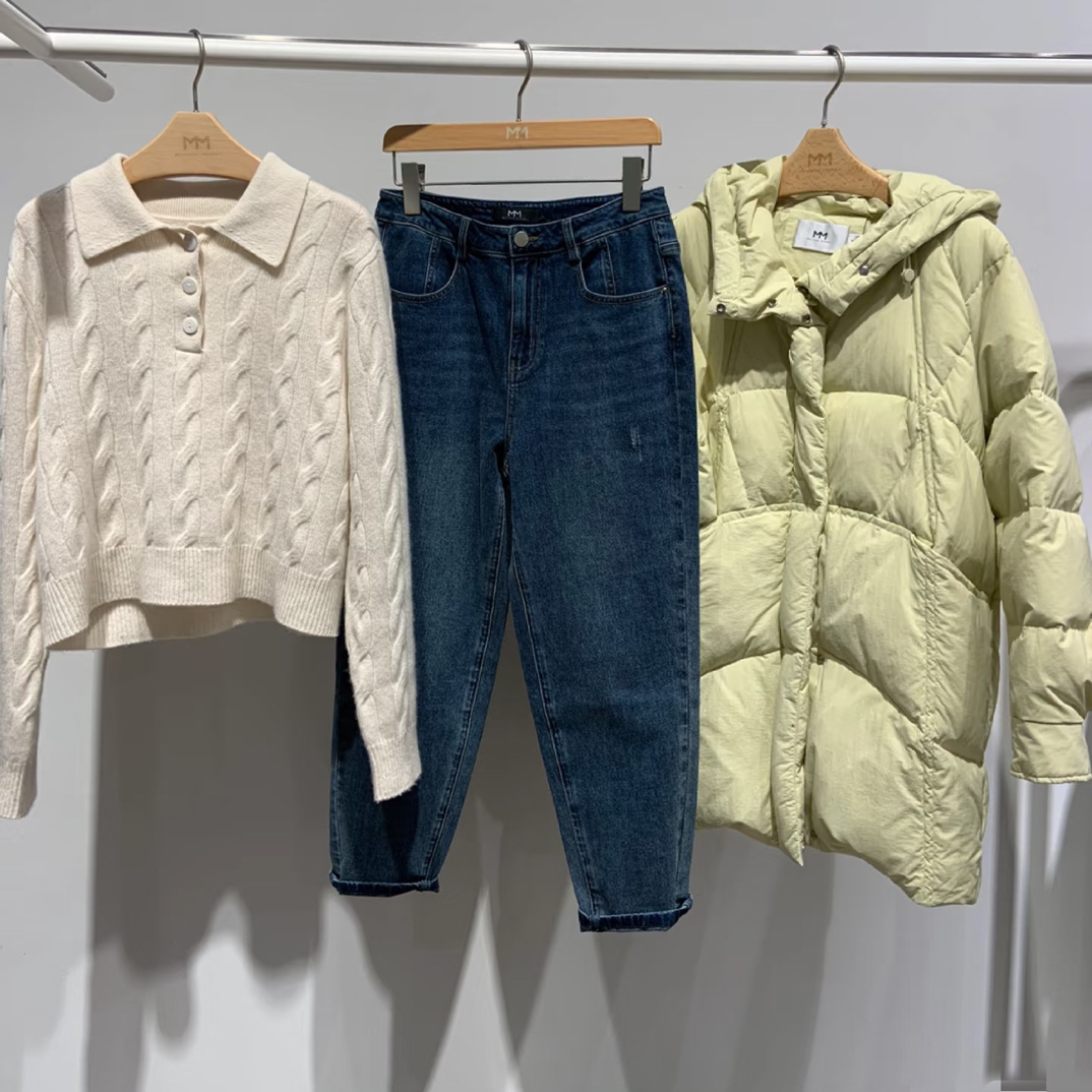 102021 麦～秋冬弹力深色烟管牛仔裤