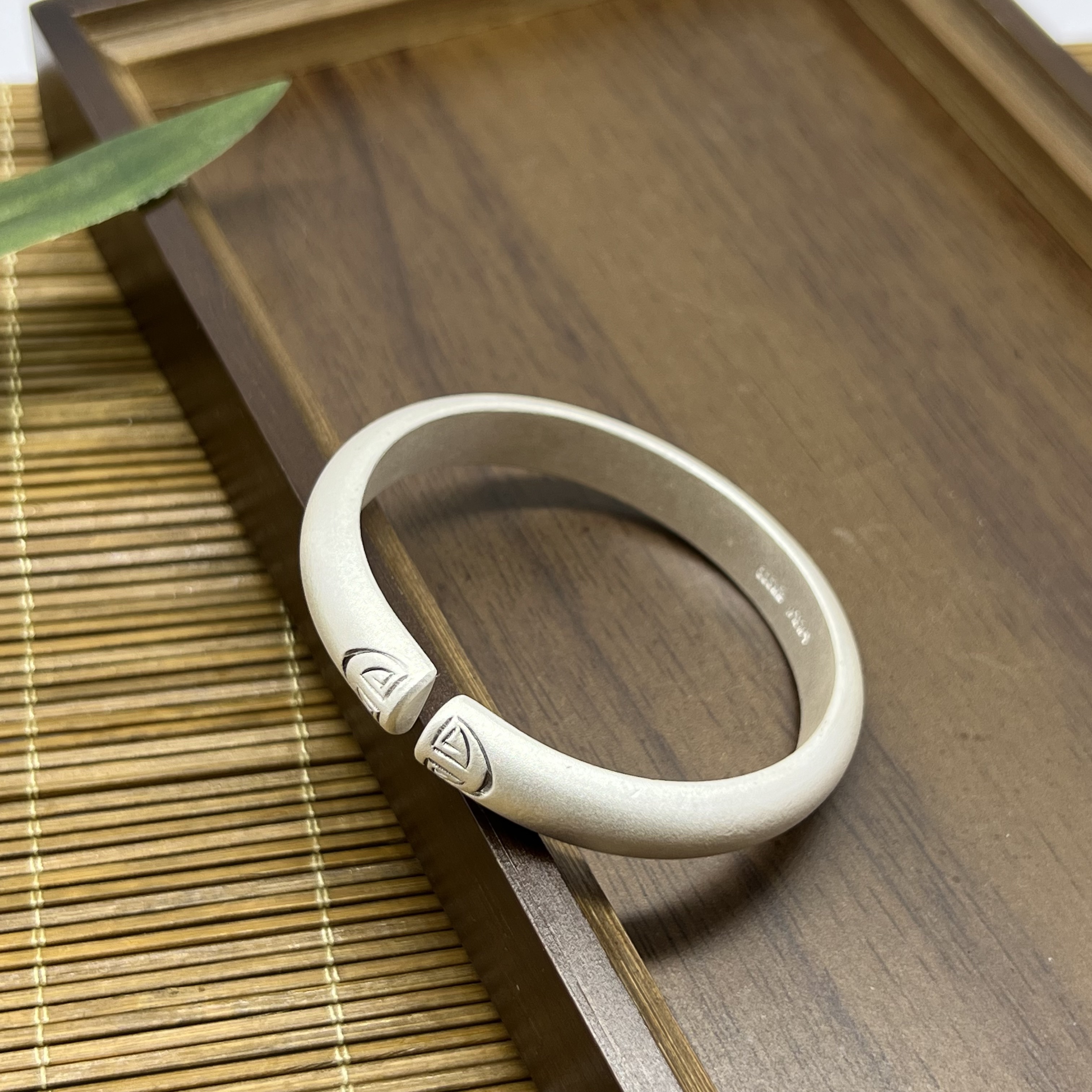 足银手镯 足银古法富贵手镯【金花银号】纯银熟银手工原创开口镯