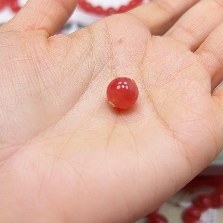 菱锰矿（红纹石）吊坠(赠链)18K金镶嵌用****7