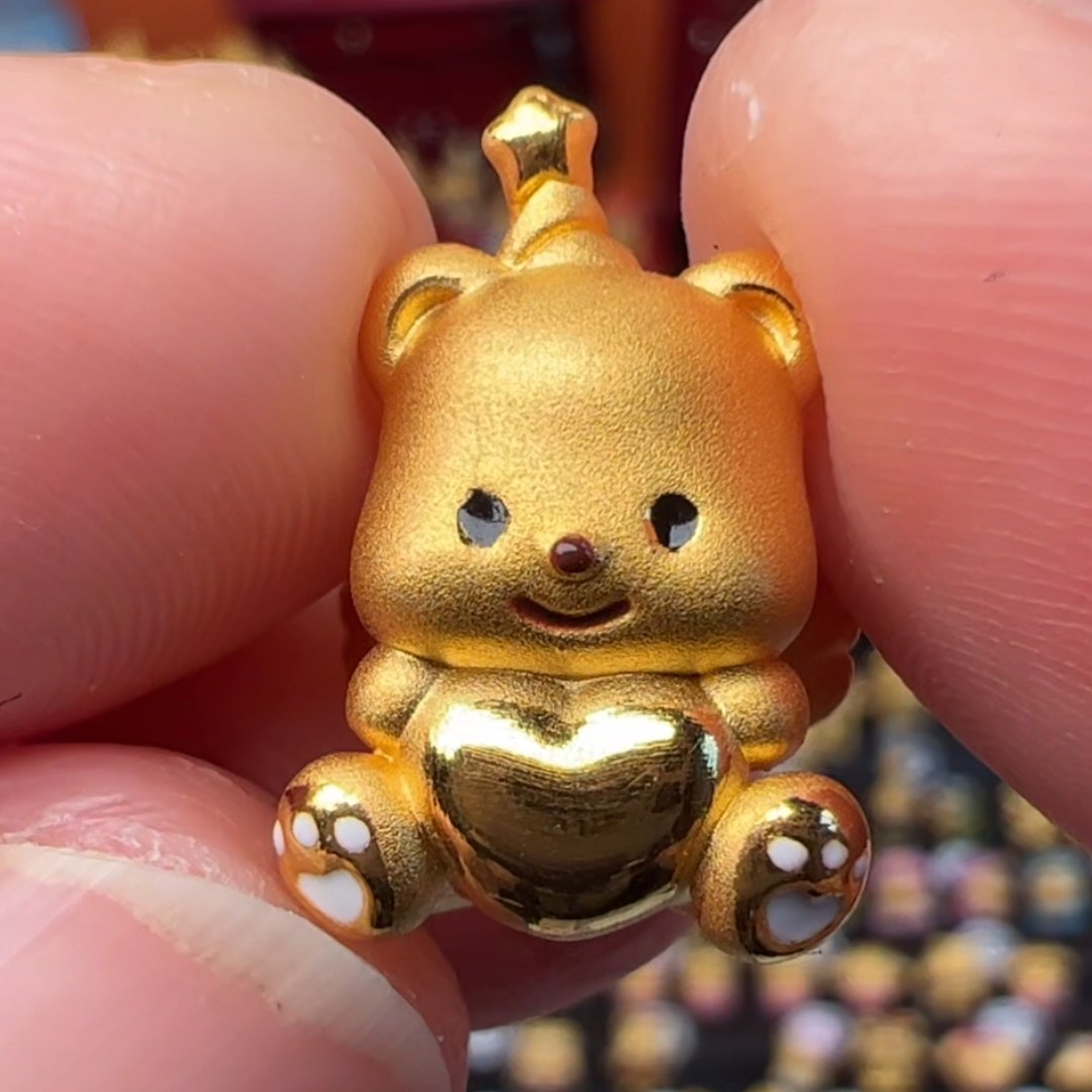 足金999黄金黄油小熊系列