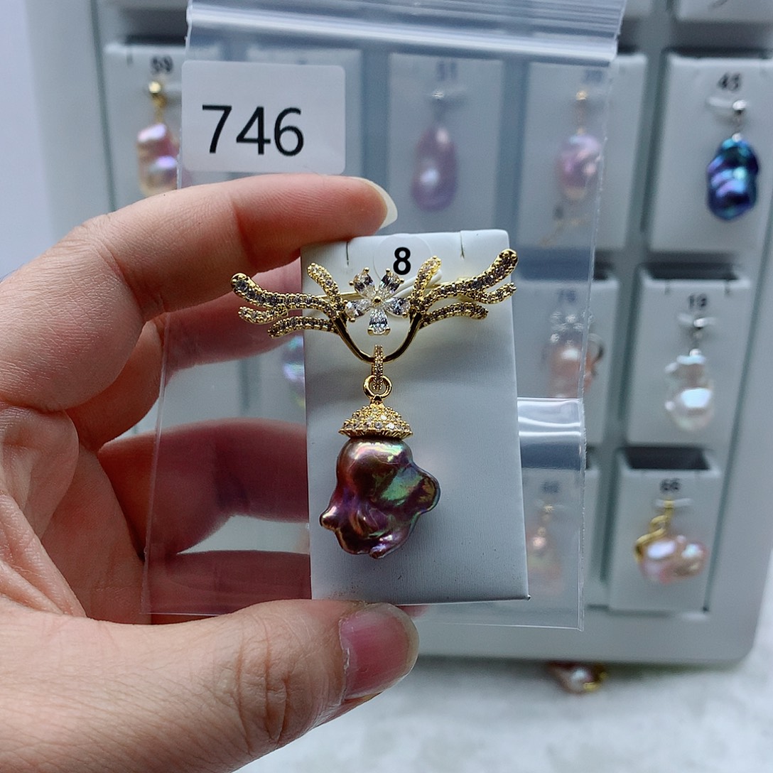 吊坠(不含链)合金淡水珍珠