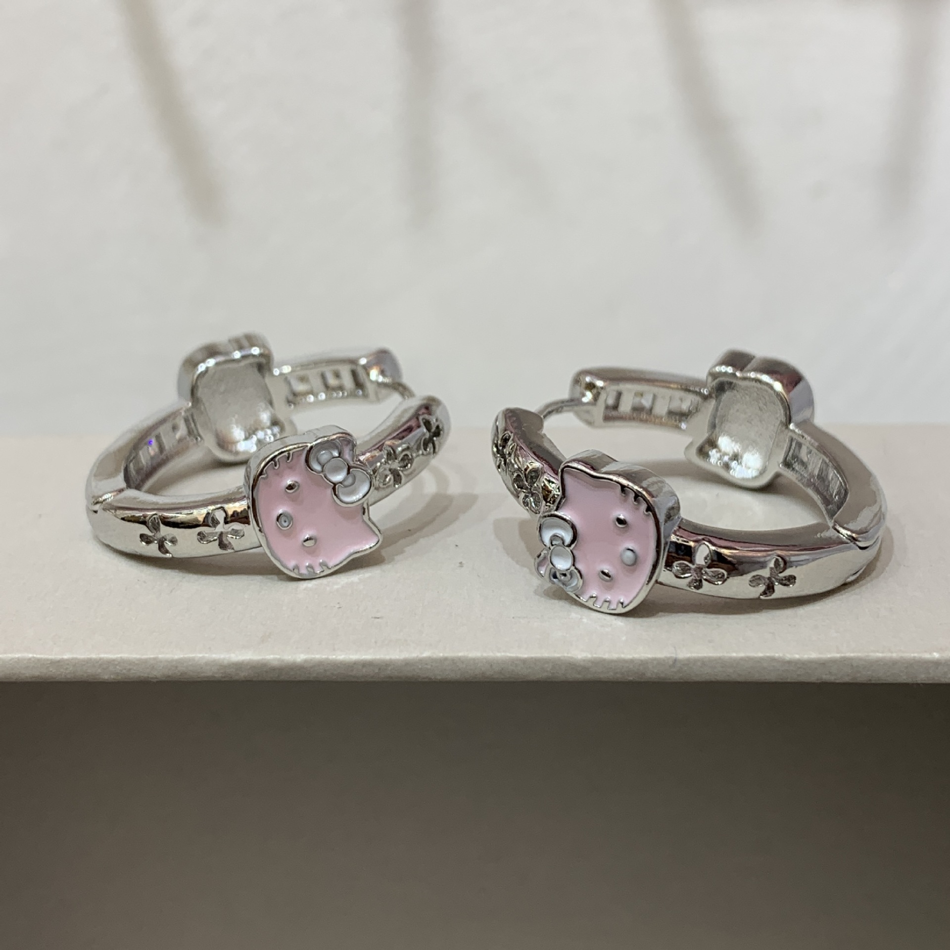 黄铜树脂耳饰 锆石kt克克圈圈耳扣