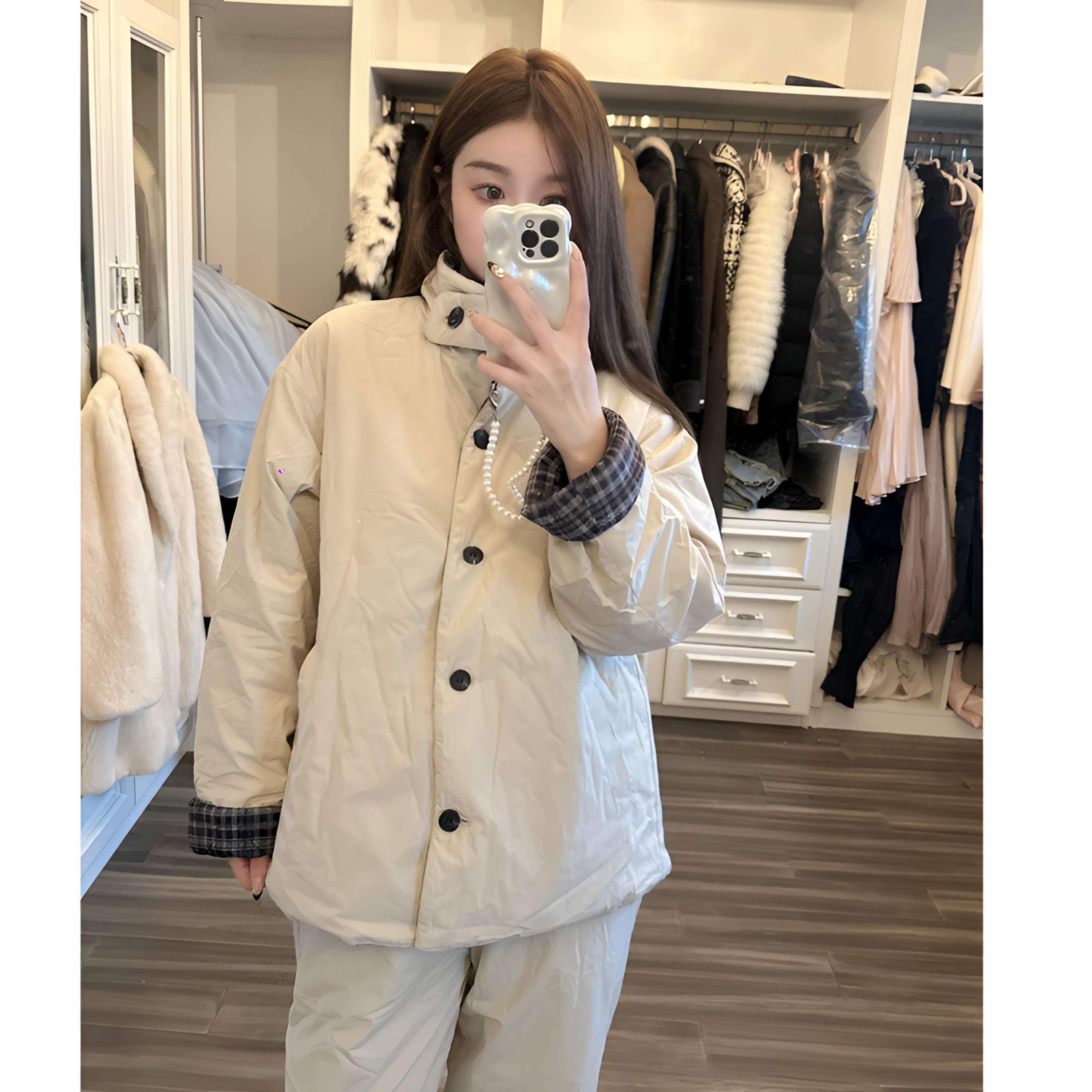 日系情侣两面穿夹棉睡衣女冬季新款开衫保暖加厚可外穿家居服套装