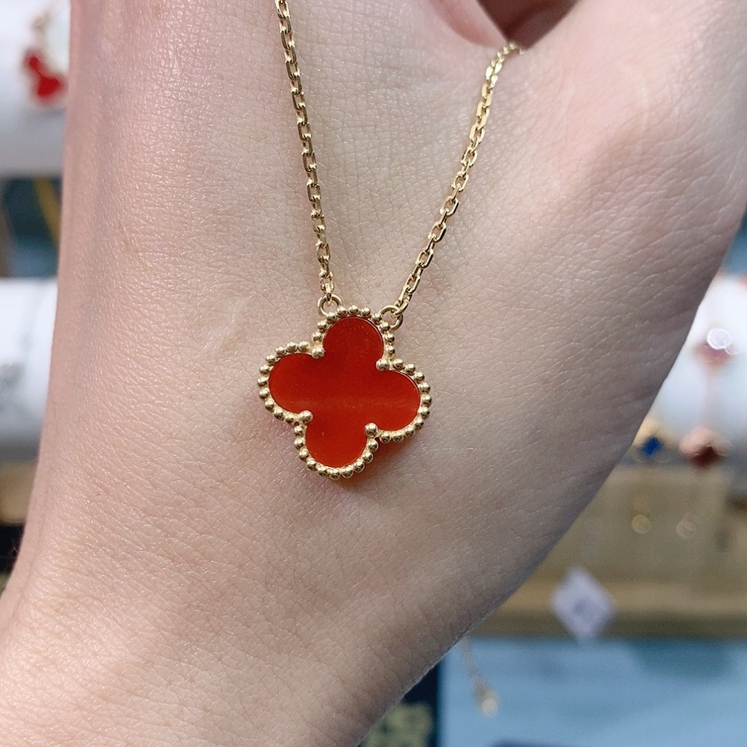 玛瑙/玉髓项链18K金镶嵌K黄