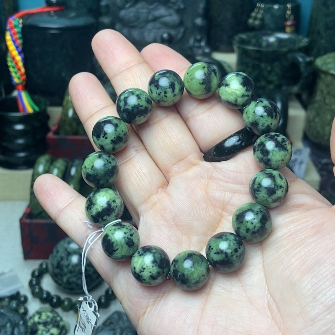 完***蟹蛇纹石玉未镶嵌手链