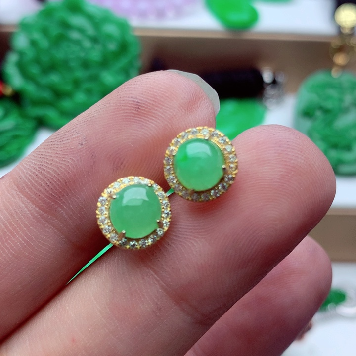 翡翠未镶嵌耳饰耳饰