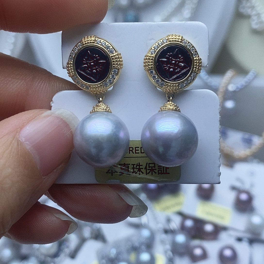 未镶嵌耳钉淡水珍珠