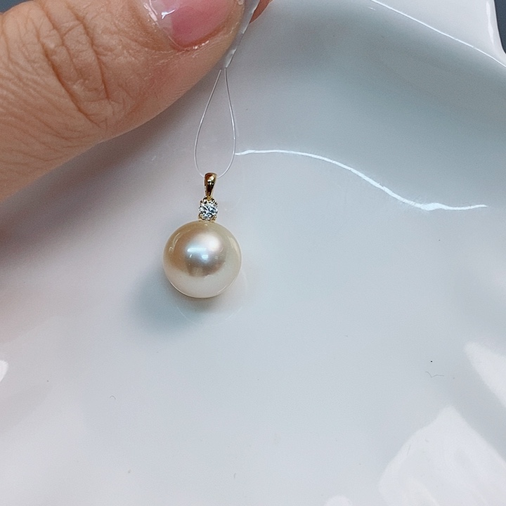 海水珍珠吊坠(不含链)18K金镶嵌11.-12