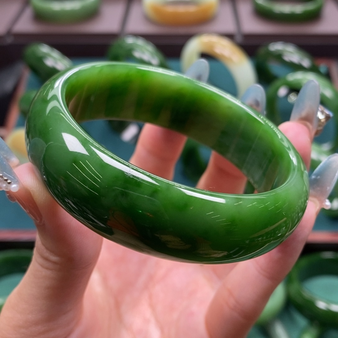 和田玉（碧玉）未镶嵌手镯5758